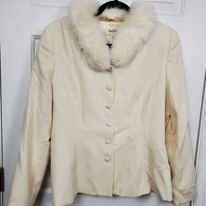 Neiman Marcus Fur Trimmed Blazer Size 16